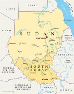 Sudan und Südsudan Landkarte