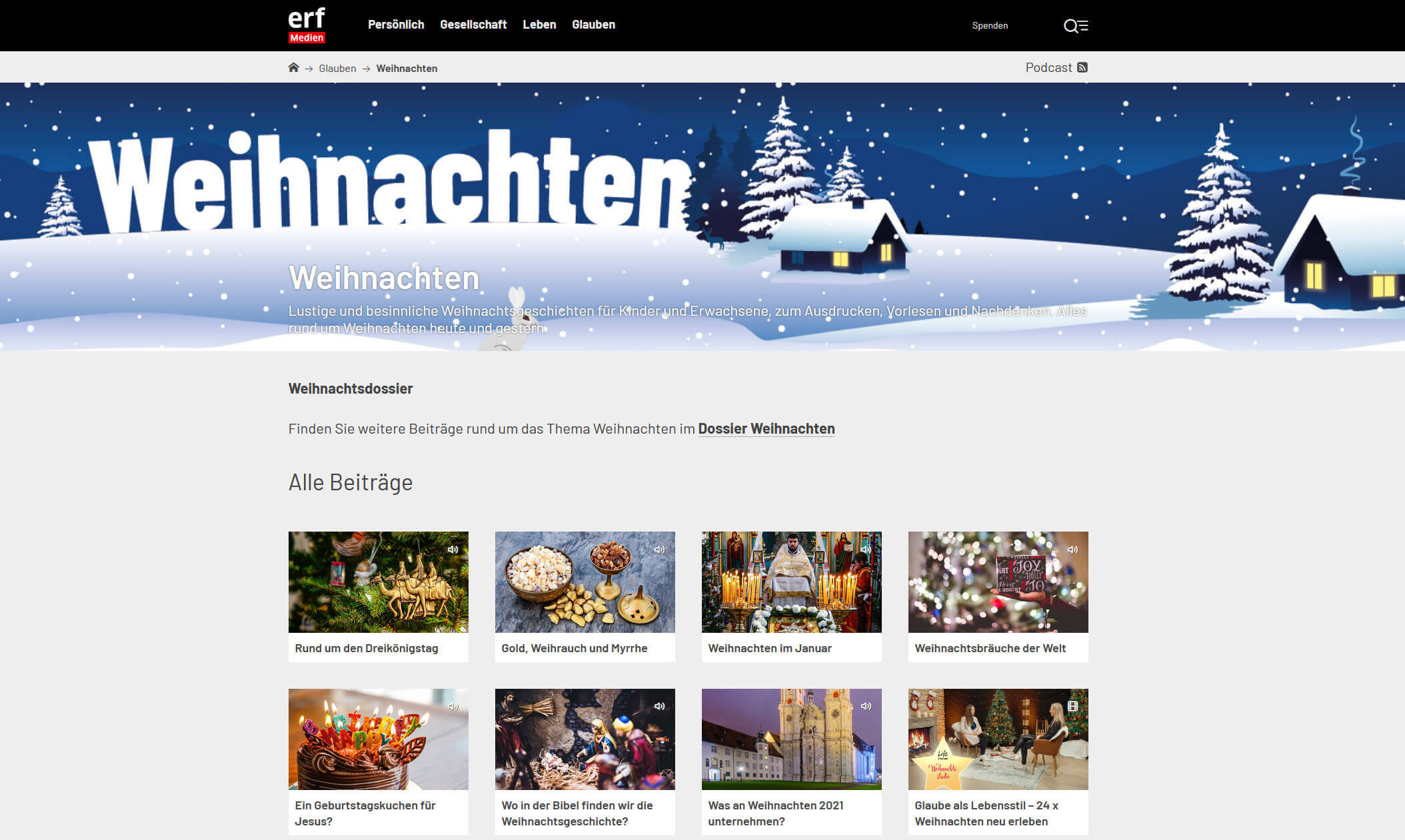 Weihnachten in Radio und TV: erf-medien.ch